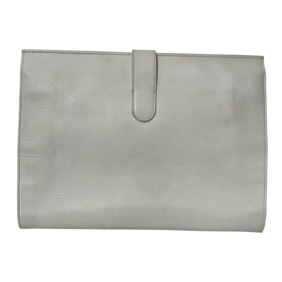 $1795 Balenciaga 2012 Snow White Gold Large Tube L Lock Leather Flap Clutch - Picture 4 of 15